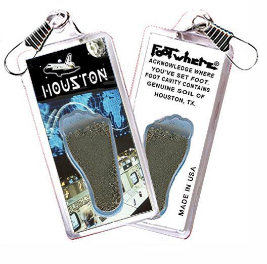 Houston FootWhere® Souvenir Zipper-Pull. Made in USA-FootWhere® Souvenirs