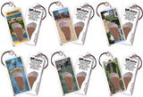 Hot Springs FootWhere® Souvenir Keychains. 6 Piece Set. Made in USA - FootWhere® Souvenir Shop