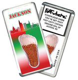 Jackson, MS FootWhere® Souvenir Magnet. Made in USA-FootWhere® Souvenirs