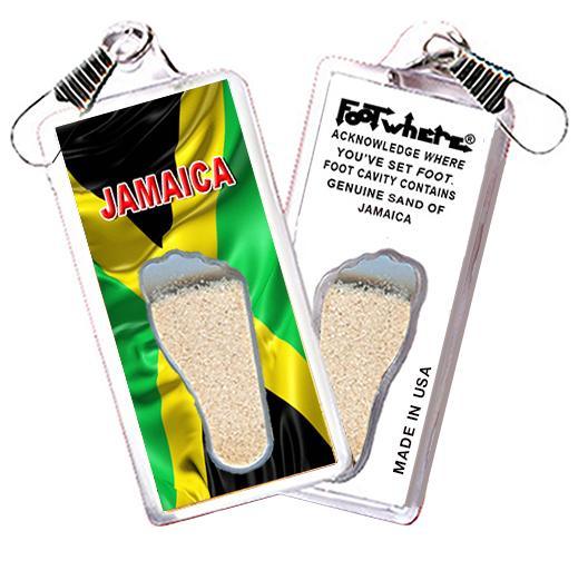 Jamaica FootWhere® Souvenir Zipper-Pull. Made in USA-FootWhere® Souvenirs