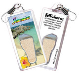 Jamaica FootWhere® Souvenir Zipper-Pulls. 6 Piece Set. Made in USA - FootWhere® Souvenir Shop