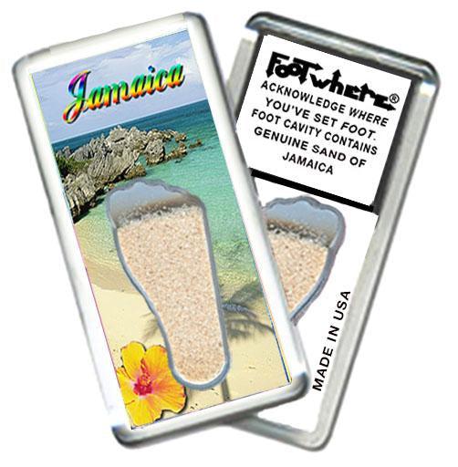 Jamaica FootWhere® Souvenir Fridge Magnet. Made in USA-FootWhere® Souvenirs
