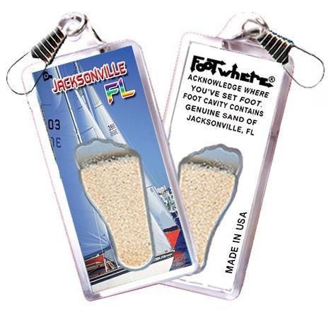 Jacksonville FootWhere® Souvenir Zipper-Pull. Made in USA-FootWhere® Souvenirs