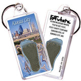 Kansas City FootWhere® Souvenir Keychain. Made in USA-FootWhere® Souvenirs