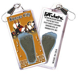 Kansas City FootWhere® Souvenir Zipper-Pull. Made in USA-FootWhere® Souvenirs