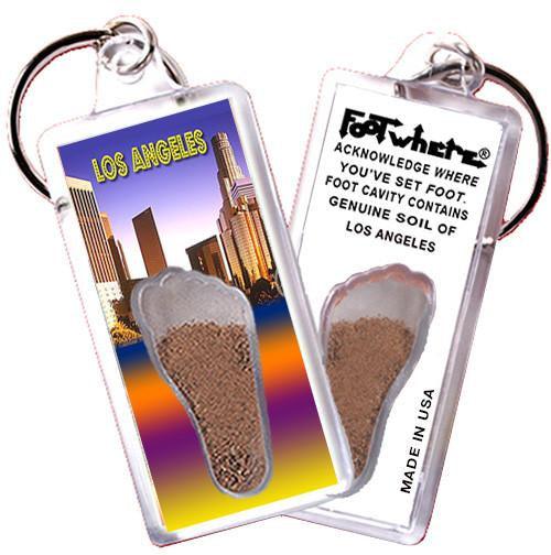 Los Angeles FootWhere® Souvenir Key Chain. Made in USA-FootWhere® Souvenirs