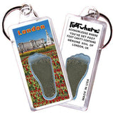 London, UK FootWhere® Souvenir Key Chain. Made in USA-FootWhere® Souvenirs