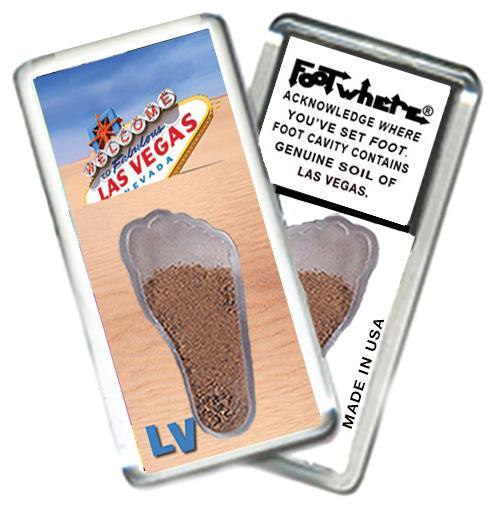 Las Vegas FootWhere® Souvenir Fridge Magnet. Made in USA-FootWhere® Souvenirs
