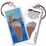 Mobile, AL FootWhere® Souvenir Key Chain. Made in USA-FootWhere® Souvenirs