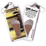 Mobile, AL FootWhere® Souvenir Zipper-Pull. Made in USA-FootWhere® Souvenirs