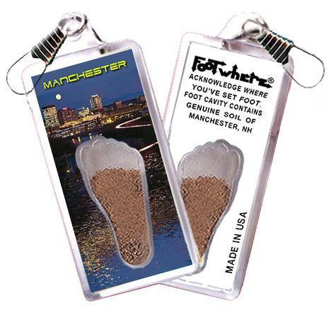 Manchester FootWhere® Souvenir Zipper-Pull. Made in USA-FootWhere® Souvenirs