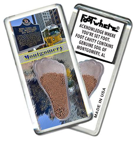 Montgomery, AL FootWhere® Souvenir Fridge Magnet. Made in USA-FootWhere® Souvenirs