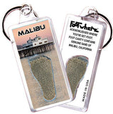 Malibu FootWhere® Souvenir Keychain. Made in USA-FootWhere® Souvenirs