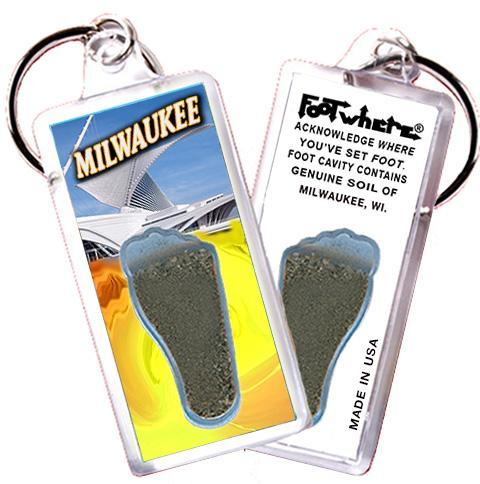 Milwaukee FootWhere® Souvenir Keychain. Made in USA-FootWhere® Souvenirs