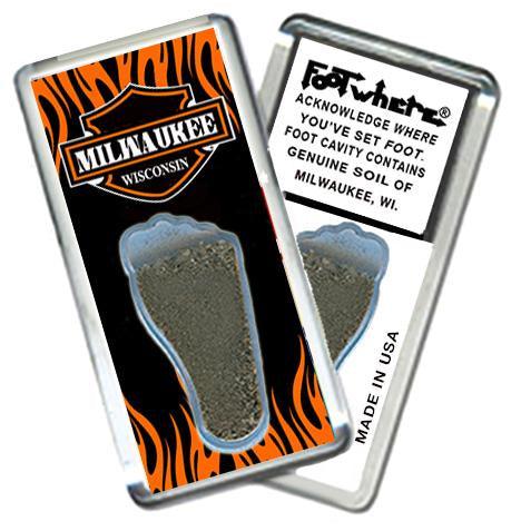 Milwaukee FootWhere® Souvenir Fridge Magnet. Made in USA-FootWhere® Souvenirs