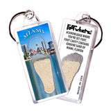 Miami FootWhere® Souvenir Keychains. 6 Piece Set. Made in USA - FootWhere® Souvenir Shop