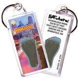 Minneapolis FootWhere® Souvenir Keychains. 6 Piece Set. Made in USA-FootWhere® Souvenirs