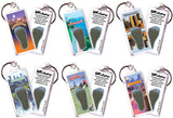 Minneapolis FootWhere® Souvenir Keychains. 6 Piece Set. Made in USA-FootWhere® Souvenirs