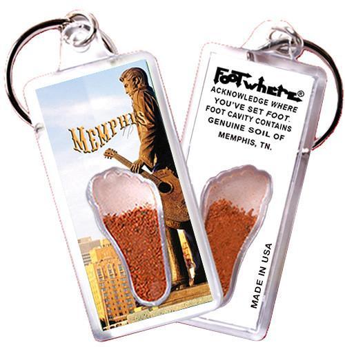 Memphis FootWhere® Souvenir Keychain. Made in USA-FootWhere® Souvenirs