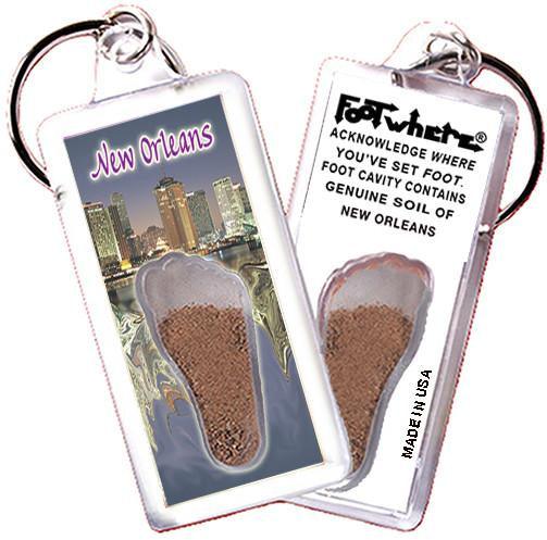 New Orleans FootWhere® Souvenir Keychain. Made in USA-FootWhere® Souvenirs