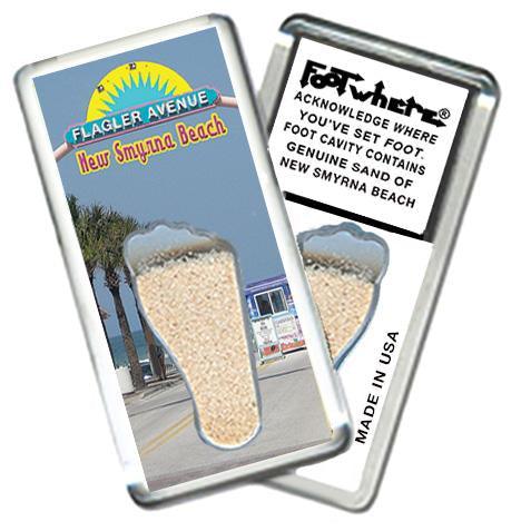 New Smyrna Beach FootWhere® Souvenir Fridge Magnet. Made in USA-FootWhere® Souvenirs
