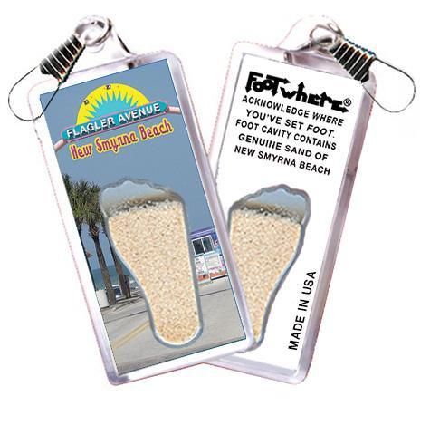 New Smyrna Beach FootWhere® Souvenir Zipper-Pull. Made in USA-FootWhere® Souvenirs
