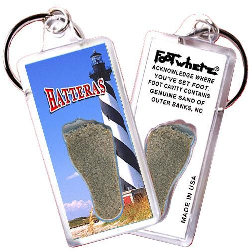Outer Banks, NC FootWhere® Souvenir Keychain. Made in USA-FootWhere® Souvenirs
