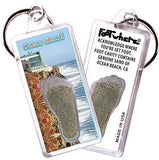 Ocean Beach FootWhere® Souvenir Keychains. 6 Piece Set. Made in USA-FootWhere® Souvenirs