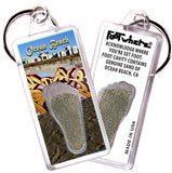Ocean Beach FootWhere® Souvenir Keychain. Made in USA-FootWhere® Souvenirs