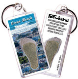 Ocean Beach FootWhere® Souvenir Keychains. 6 Piece Set. Made in USA-FootWhere® Souvenirs