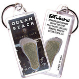 Ocean Beach FootWhere® Souvenir Keychain. Made in USA-FootWhere® Souvenirs