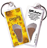 Omaha FootWhere® Souvenir Keychain. Made in USA-FootWhere® Souvenirs