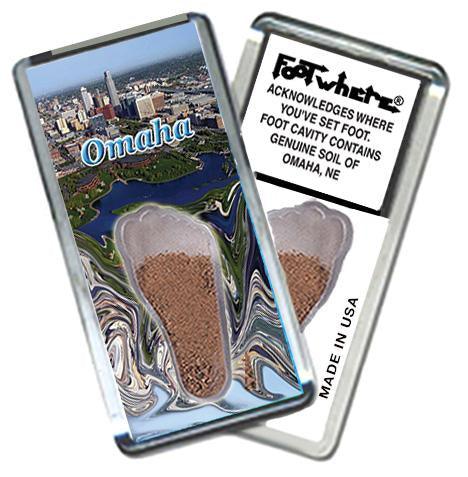 Omaha FootWhere® Souvenir Magnet. Made in USA-FootWhere® Souvenirs