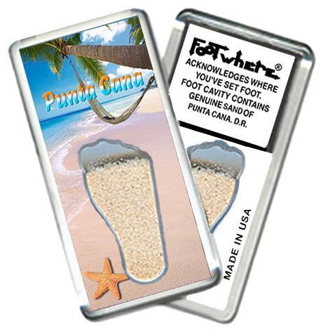 Punta Cana FootWhere® Souvenir Fridge Magnet. Made in USA-FootWhere® Souvenirs