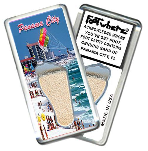 Panama City, FL FootWhere® Souvenir Fridge Magnet. Made in USA-FootWhere® Souvenirs