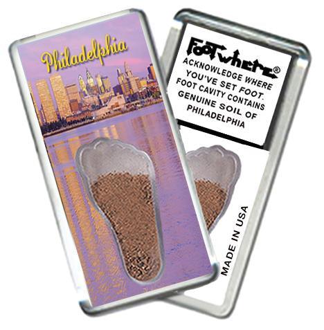 Philadelphia FootWhere® Souvenir Fridge Magnet. Made in USA-FootWhere® Souvenirs