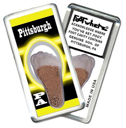 Pittsburgh FootWhere® Souvenir Fridge Magnet. Made in USA-FootWhere® Souvenirs