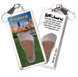 Pittsburgh FootWhere® Souvenir Zipper-Pulls. 6 Piece Set. Made in USA