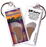 Portland, ME FootWhere® Souvenir Key Chain. Made in USA-FootWhere® Souvenirs