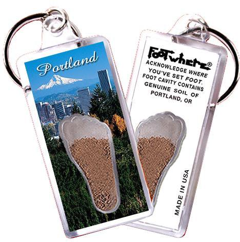 Portland, OR FootWhere® Souvenir Key Chain. Made in USA-FootWhere® Souvenirs