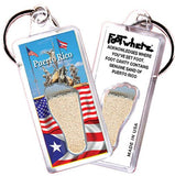 Puerto Rico FootWhere® Souvenir Keychains. 6 Piece Set. Made in USA - FootWhere® Souvenir Shop