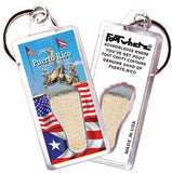 Puerto Rico FootWhere® Souvenir Key Chain. Made in USA-FootWhere® Souvenirs
