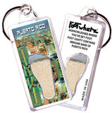 Puerto Rico FootWhere® Souvenir Keychains. 6 Piece Set. Made in USA
