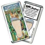 Puerto Rico FootWhere® Souvenir Fridge Magnets. 6 Piece Set. Made in USA - FootWhere® Souvenir Shop