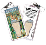Puerto Rico FootWhere® Souvenir Zipper-Pulls. 6 Piece Set. Made in USA - FootWhere® Souvenir Shop