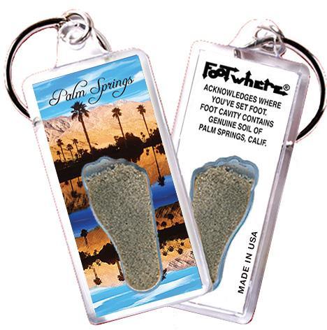 Palm Springs FootWhere® Souvenir Key Chain. Made in USA-FootWhere® Souvenirs