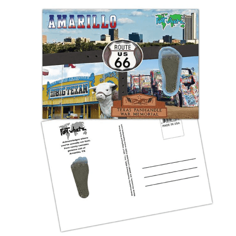 Amarillo FootWhere® Souvenir Postcard. Made in USA