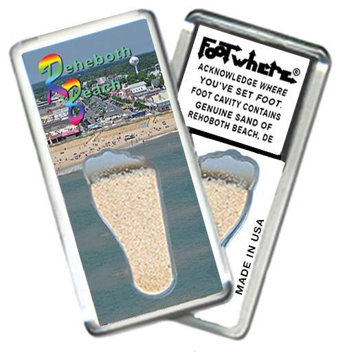 Rehoboth Beach, DE FootWhere® Souvenir Fridge Magnet. Made in USA.-FootWhere® Souvenirs