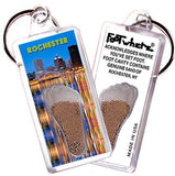 Rochester, NY FootWhere® Souvenir Key Chain. Made in USA-FootWhere® Souvenirs