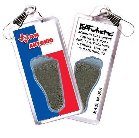 San Antonio FootWhere® Souvenir Zipper-Pull. Made in USA-FootWhere® Souvenirs